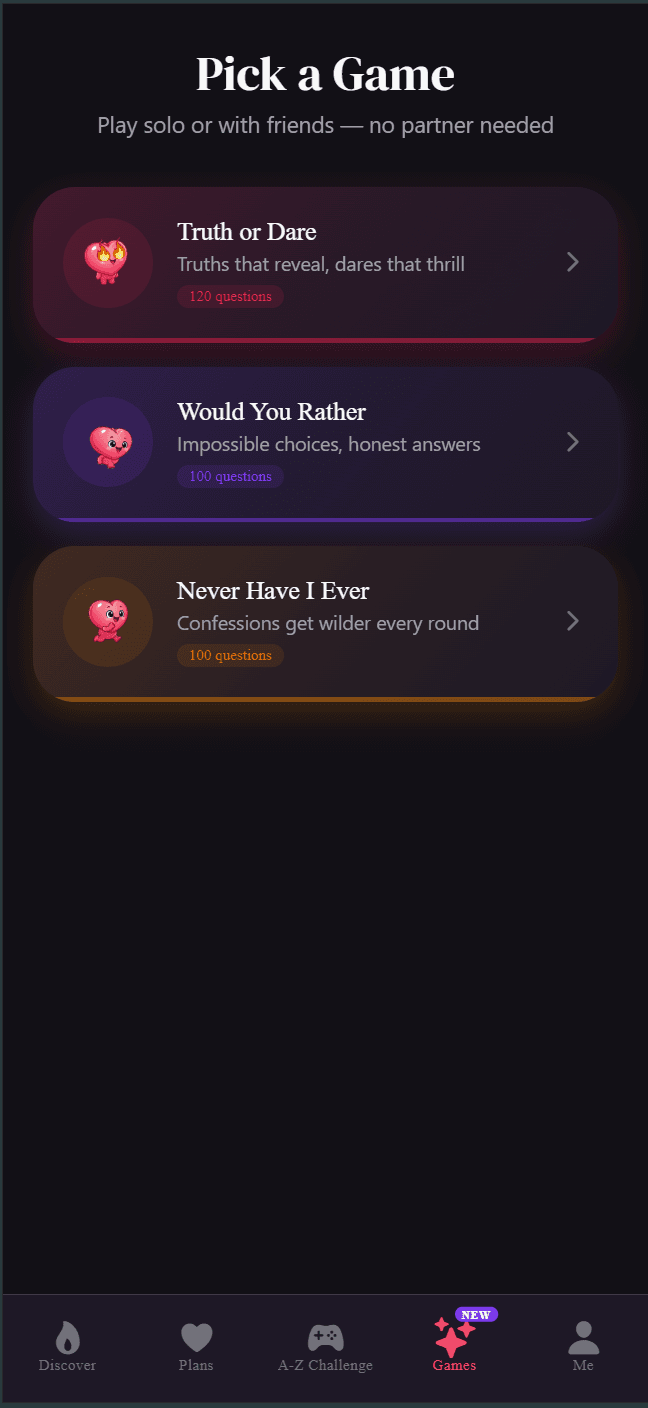 Date night games and activities